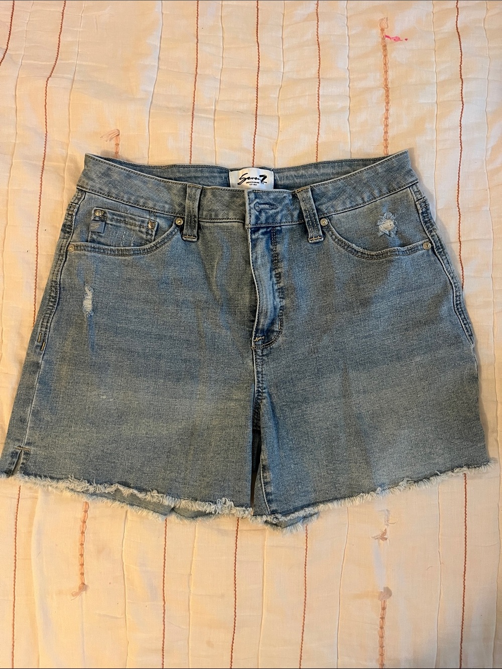 Seven7 Light Blue Denim Cutoff Shorts